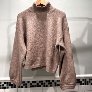 Mock neck sweater from Anthropologie dusty pink